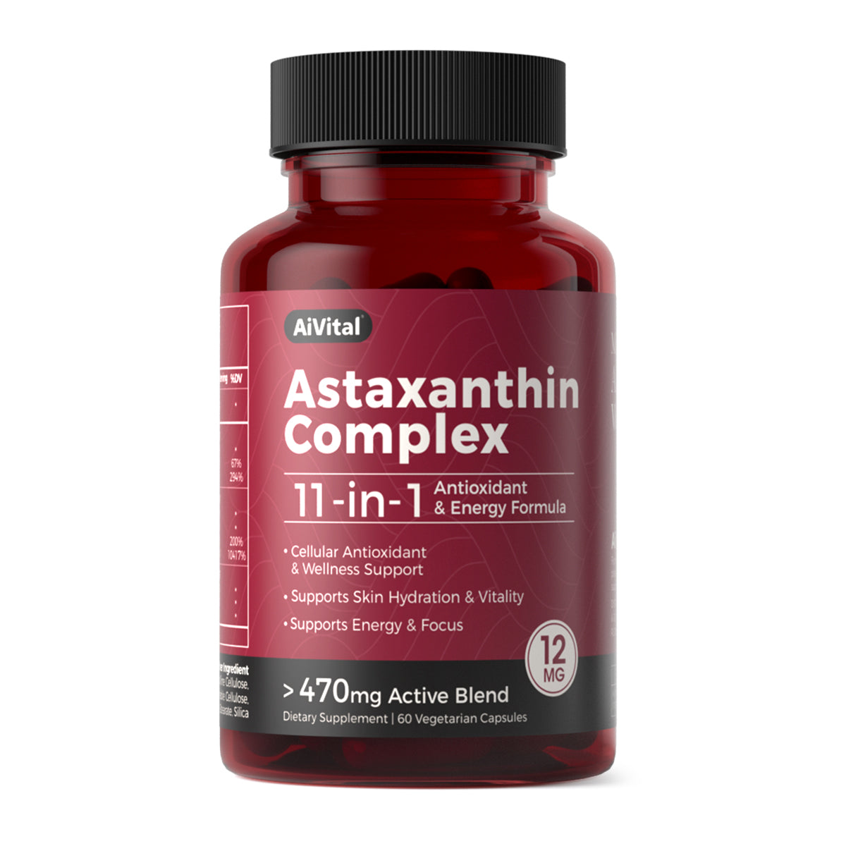 AiVital Astaxanthin Complex supplement bottle on a white background