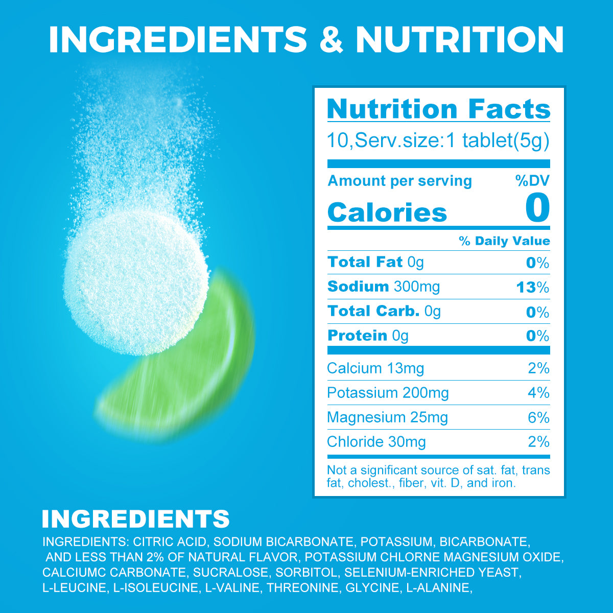 Aivital With 5 essential electrolytes (sodium, potassium, magnesium, calcium, chloride), plus BCAAs and selenium