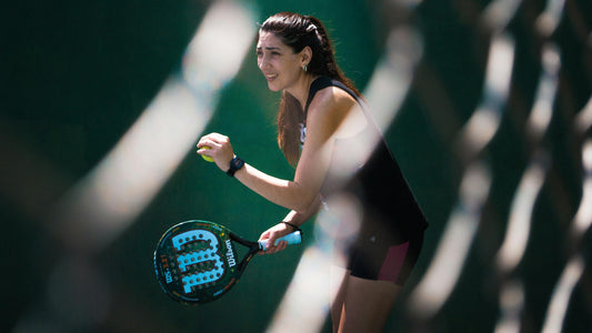 A woman playing tennis