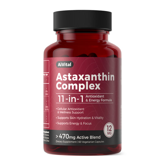 AiVital Astaxanthin Complex supplement bottle on a white background