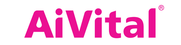 AiVital logo in pink on a white background